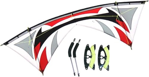 JuanNest Lenkdrachen Vierleiner Mit Handgriffen Triangle Kite Großflächiger Drachen Outdoor Freizeitspaß Mit Widerstandsfähigem Schirmtuch Karbonfaserwelle Für Spiel Park Strand Reise B