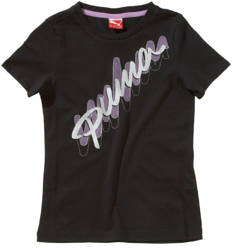 PUMA Mädchen Tee Shirt Ind Graphic Organic Cotton, Black, 116, 821936 01