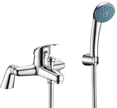 iBathUK | Chrome Bath Filler Mixer Tap Hand Held Shower Head Handset Set TB116
