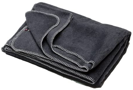 David Fussenegger Extra weiche Kuscheldecke in Premium Velours Qualität, anthrazit