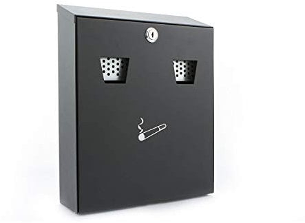 Sterling CIG2BK 255 x 320 x 75 mm Powder Coated Cigarette Bin - Black