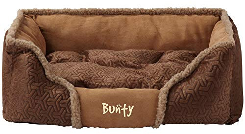 Bunty Kensington Dog Bed Medium - Anti Anxiety Dog Sofa Bed, Cushioned Raised Walls, Machine Washable, Removable Inner Cushion, Non-Slip Rubber Base - Puppy, Cat & Pet Bed (Brown, L)