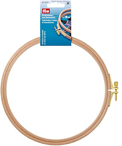 Prym - Prym Naturfarben (0.8x19cm) Buche Holz Stickerei Rahmen mit Messing Schrauben - 1 Stück, Beige