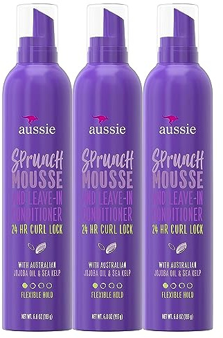 Aussie Sprunch Hair Mousse + Leave-In Conditioner 6.8 Oz by Aussie