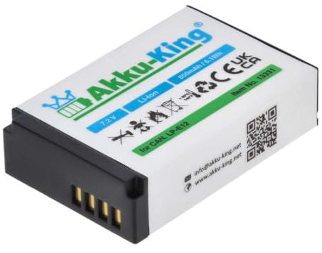 Akku-King Akku kompatibel mit Canon LP-E12 - Li-Ion 850mAh - für EOS M, M2, M10, M50, 100D, EOS Rebel SL1