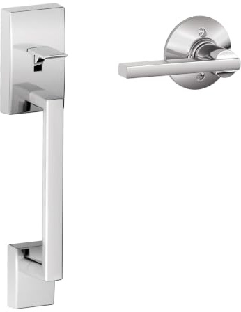 SCHLAGE Lower Half Entry Handleset, Latitude Lever, Bright Chrome