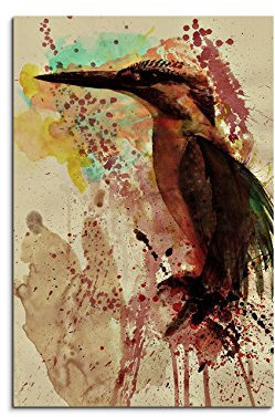 Paul Sinus Art Bird 90x60cm Aquarell Art Bilder Unikat Leinwandbild direkt vom Künstler