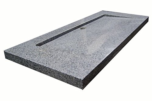 Waschbecken aus Naturstein, Granit, Model Bern 130 weiß gesprenkelt,G603