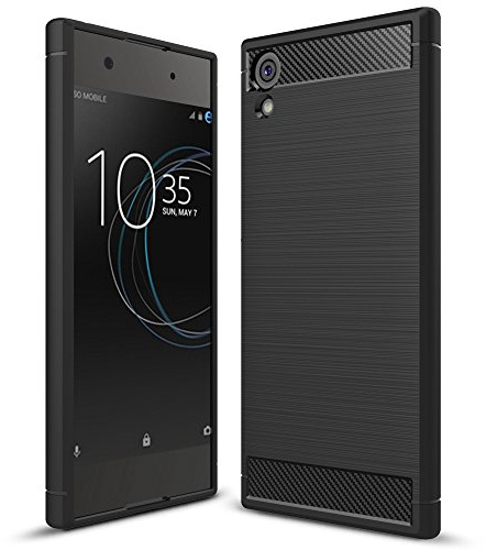 NALIA Silikonhülle für Sony Xperia XA1 Ultra - Matt - Hülle, Schwarz | Spider-Web Innenstruktur dämpft Stürze, Wärmeableitung beim Laden, Erhöhte Kamera- und Displaykanten, VORTEX
