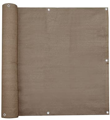 jarolift Balkonbespannung Basic, Balkon Sichtschutz Windschutz Sonnenschutz Balkon-Verkleidung, Atmungsaktiv, 500 x 75 cm Braun