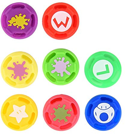 Bewinner 8pcs Joystick Thumb Stick Grip Cap Cover para / PS3 / One / 360 Handle, Reemplazo de la Cubierta del Controlador Analógico de Silicona para Pro, Cómodo para Juego