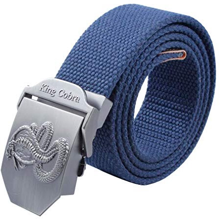 LKMY Herrengürtel Nylon Canvas Atmungsaktiver militärischer taktischer Gürtel mit Snake Cobra Schnalle