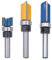 POFET Router Bit Set 3 pz Doppio Dritto Flauto Trim Modello Router Cutter 1/4 Lavorazione Del Legno Fresatura Strumenti con Cuscinetto Superiore