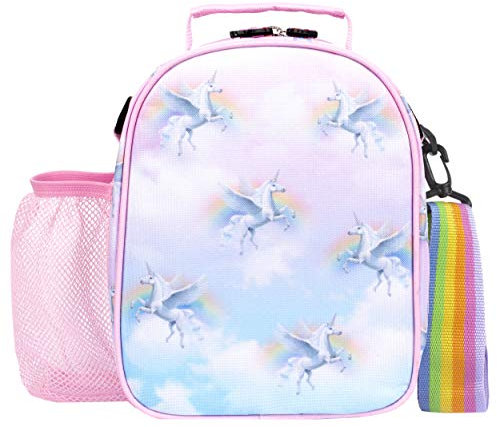 Fringoo - Vianda Unicornio Cielo - Lonchera- Lonchera para niños - Lonchera con aislamiento térmico - Viandas de Unicornio - Excelentes regalos para los amantes de los Unicornio
