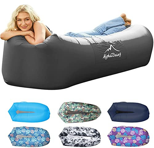 AlphaBeing Aufblasbare Liege - Premium Hängematte für Strand, Reisen, Camping, Picknicks Lufthängematte Kinder und Erwachsene Outdoor Sitzsack Stuhl Leichtes kompaktes Design