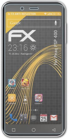 atFoliX Panzerfolie kompatibel mit Peaq PSP 400 Schutzfolie, entspiegelnde und stoßdämpfende FX Folie (3X)