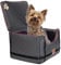 Golden Dog - Transportbox Hund mit Sicherheitsgurt S-45x35x33 cm - Leder Imitation Autositz Hund, Wasserdicht Hundesitz Auto - Beifahrersitz Hundebox Faltbar - Anschnallgurt Hundekorb Auto,Grau