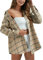 Zontroldy Plaid Flanellhemden für Damen Oversized Langarm Button Down Buffalo Plaid Hemdbluse Tops, Hellkhaki, X-Groß