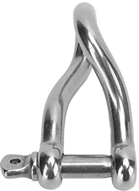 VGEBY Twist Schäkel, 12 Mm Anti-Rost Verschleißfester Marine Twist Schäkel Hochfester Edelstahl Twist Schäkel mit Schraubstift Geeignet für Marine Yachten Schnellboote Schiffe Rudern
