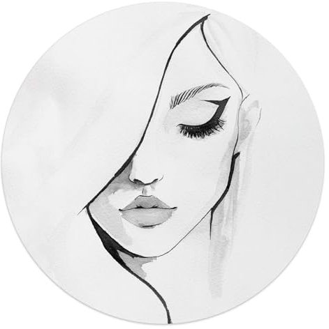 REINDERS Plexiglasbild, Gesicht, Schlafzimmer, Poster, Wanddeko, Room Decor, Acrylglas, Schwarz-Weiß, Ø 50cm