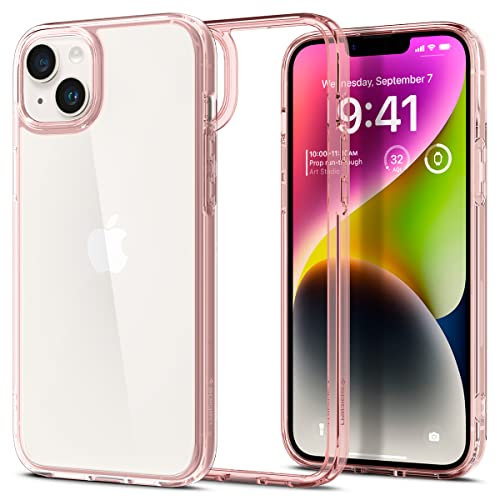 Spigen Ultra-Hybrid-Schutzhülle für iPhone 14, entworfen in Korea, Schutz in Militärqualität, stoßfest, Harte Rückseite, Rosa