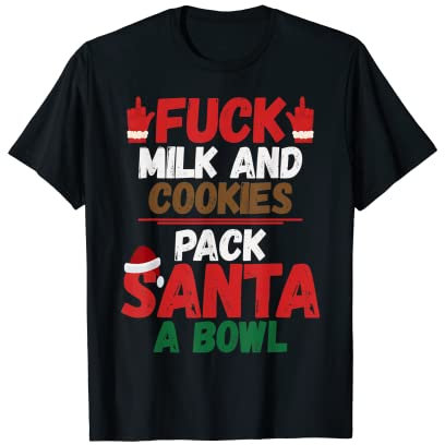 Lot Père Noël Bol | Marijuana Cannabis Weed/Pot de Noël T-Shirt