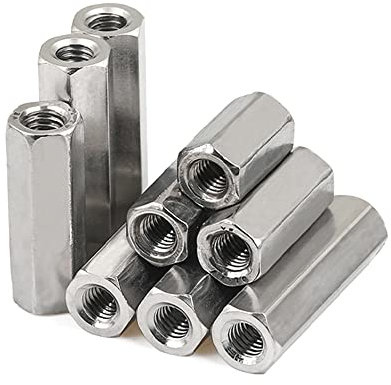4 Stück M10×35mm-1.5 Sechskant-Verlängerungsmutter aus Edelstahl 304, Gewindestangenanschluss weiblich