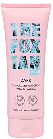 The Fox Tan - Selbstbräuner für den Körper - Dark Tropical Self-Tan Creme - mit 100% natürlicher DHA, Selbstbräunungs-Creme ohne Selbstbräuner-Geruch, 200 ml