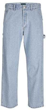JACK & JONES Jjieddie Jjutility CJ 491 SN Jeans, Blu Denim, 32W / 34L Uomo