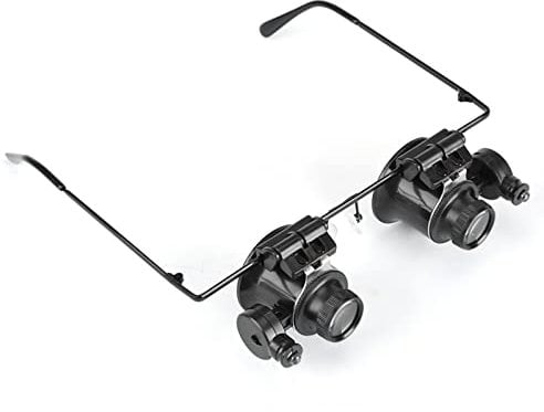 Lupenbrille mit Licht, 20X Professionelle Vergrößerungsbrille Hände Frei Kopfband Lupen, Helligkeit Lupenbrille für Uhrmacher Reparatur, Hobby, Elektriker, Juweliere, Nähen, Handwerk