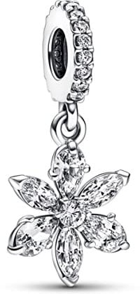 PANDORA Timeless Funkelnder Herbarium Cluster Charm-Anhänger aus Sterling-Silber, kompatibel mit Armbändern aus der Moments Kollektion, 782383C01