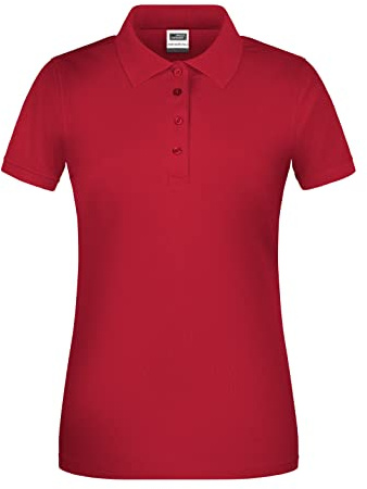 James & Nicholson Damen BIO Workwear Polo - Leicht tailliertes Poloshirt für Beruf & Freizeit | Farbe: red | Grösse: 3XL
