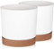 Tymar Vaso da fiori con sottovaso, confezione da 2, vaso decorativo in plastica, moderno, rotondo, per interni (diametro 35 cm, confezione da 2) KOR bianco