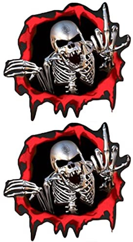 duoyif Schädel Aufkleber Skull Autoaufkleber Auto Totenkopf Sticker Skull Aufkleber Motorrad Vintage Aufkleber Totenköpfe Stickers Für Motorrad Auto LKW Roller Auto E-Bikes Laptops 2Stück 15 x 14 cm