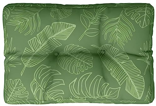 vidaXL Palettenkissen, Kissen für Gartenmöbel Hocker Sofa, Wasserabweisendes Sofakissen, Sitzkissen Palettenpolster, Blattmuster Stoff