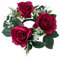 Folpus Künstliche Rosen, Kerzenringe, künstliche Blumen, Kleiner Kranz, Stumpenkerzenhalter, Rot