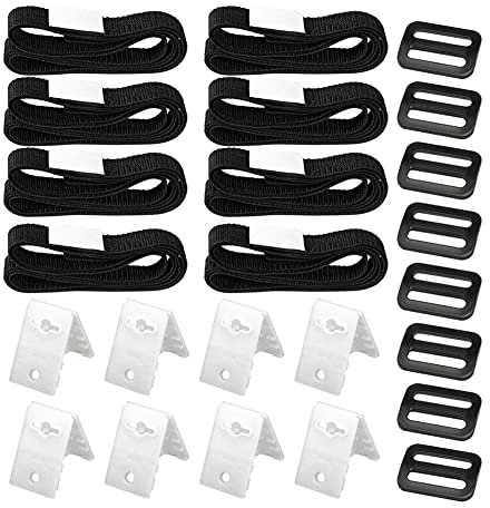 Jowsst 24 Pieces Swimming Pool Cover Roll Fastening Strap Set Universal Solar Blanket Roll Nylon Webbing Buckle Fasteners Accessories