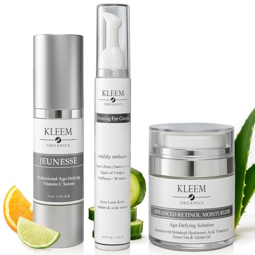 Kleem Organics Trio Retinol Creme + Augencreme + Vitamin C Serum