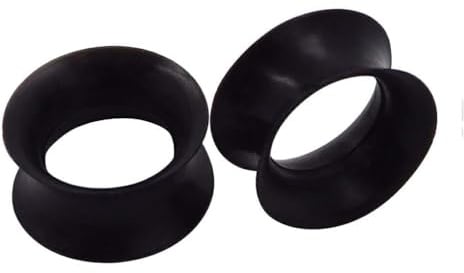 rongweiwang Bouchons d'oreille de Tunnel de Chair de Silicone Unisexe pour Une Large Application Facile à Gel de silice Bouchons d'étirement d'oreille de Tunnels de Silicone, Noir 25mm