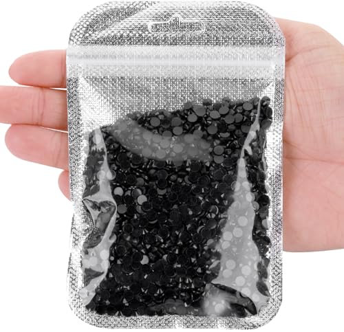 Giantree Strasssteine Schwarz 4mm, 3000 Stück Kristall Strasssteine Schwarze Farbe für kleidung Crystal Runde Glas Strass für Basteln Kleidung Schuhe DIY Handwerk Dekoration