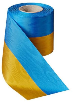 Decpero Nationalband Moire I Breite: 150 mm I Länge: 25 Meter I blau gelb