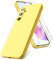 Vansdon Coque Compatible avec Samsung Galaxy A35 5G, 2 Film de Protection en Verre trempé, Housse Souple en TPU en Silicone Liquide, Housse en Caoutchouc Antichoc - Jaune