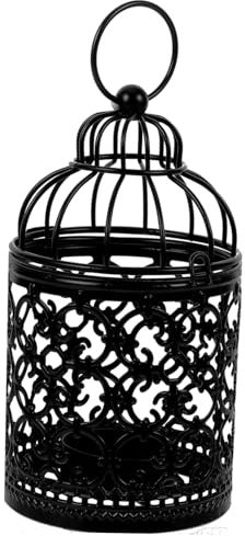 MAGICLULU 2St Schwarze hochzeitsdeko Vogelkäfig-Kerzenlaterne Schwarze Kerzenhalter Kaminsimsdekorationen Kerzenhalter aus Eisen Kerzenzubehör leer geschnitzt Leuchter Hochzeitstisch