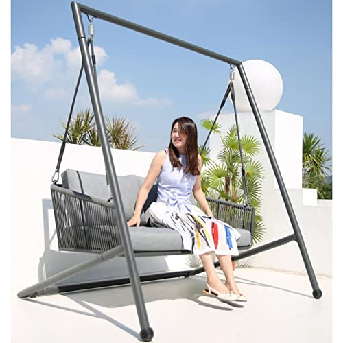 CASEGO Outdoor-Schaukel zum Aufhängen, Allwetter-Multi-Szenario, geeignet zum Sitzen und Liegen, bequemer Zuhause-Freizeit-Lazy-Schaukelstuhl (Double)