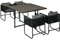 Outsunny 5-TLG. Polyrattan Gartenmöbel Set Esstisch mit 4 Stühlen Essgruppe Balkonmöbel Set Gartensitzgruppe für Balkon, Terrasse Grau