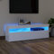 TJROO TV-Schrank mit LED-Lichtern, weiß, 120 x 35 x 40 cm, aus mehrschichtigem Holz, Unterschrank für Fernseher, TV-Schrank, Vitrine, Schrank mit LEDs und Türen