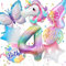 Konoz Einhorn Geburtstagsdeko 4 Jahre Mädchen - Luftballon, Folienballon 4, Schmetterling Deko - Kindergeburtstag Dekoration
