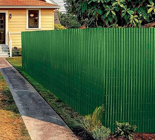Arella Canniccio Pvc da Esterno Copri Ringhiera Bamboo Plastica Resistente Recinzione Giardino Frangivista Ornamentale Balcone Terrazza Misura 1x5 Metri Colore Verde