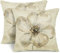 YCOLL Kissenbezug 40x40 2er Set Dekokissen Leinen Sofakissen,Zierkissen Florales Aquarellgemälde Kissenbezüge,für Sofa Schlafzimmer Wohnzimmer Outdoor Kissenhülle 40x40cm A257-16