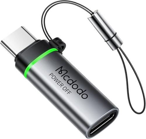 mcdodo Lightning auf USB C Adapter 60W,Adapter iPhone auf USB C Automatische Abschaltung LED Schnellladung für iPhone 15/Galaxy S24/S23,MacBook Pro/Air, Pad, Pixel und Typ C Geräte